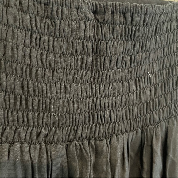 Aller Simplement Black Shirred Cropped Wide Leg Pants Sm/Med - Picture 8 of 12